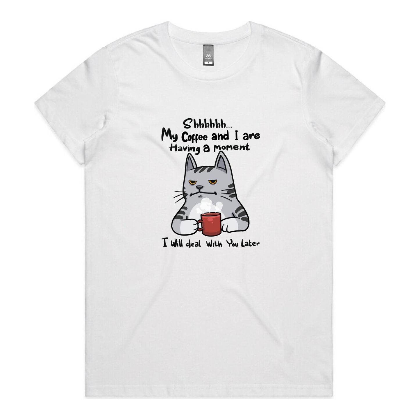 Coffee Moment Cat - Woman's T-Shirt