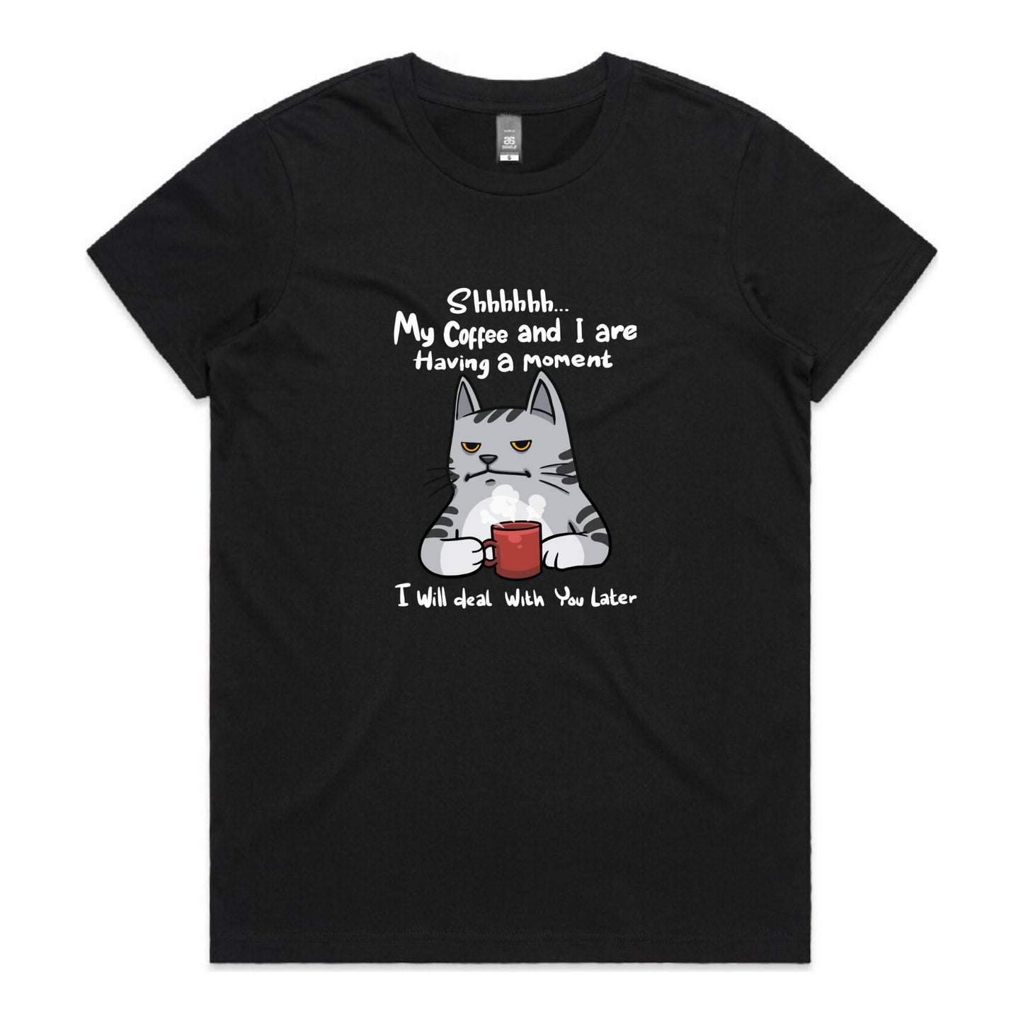 Coffee Moment Cat - Woman's T-Shirt